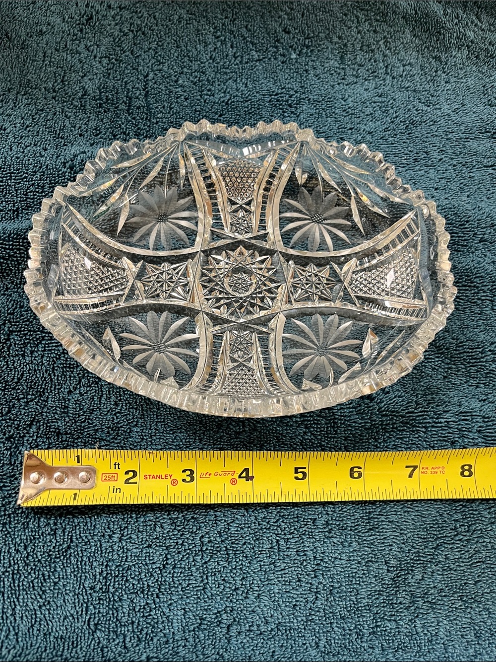 Antique clear glass oval serving dish